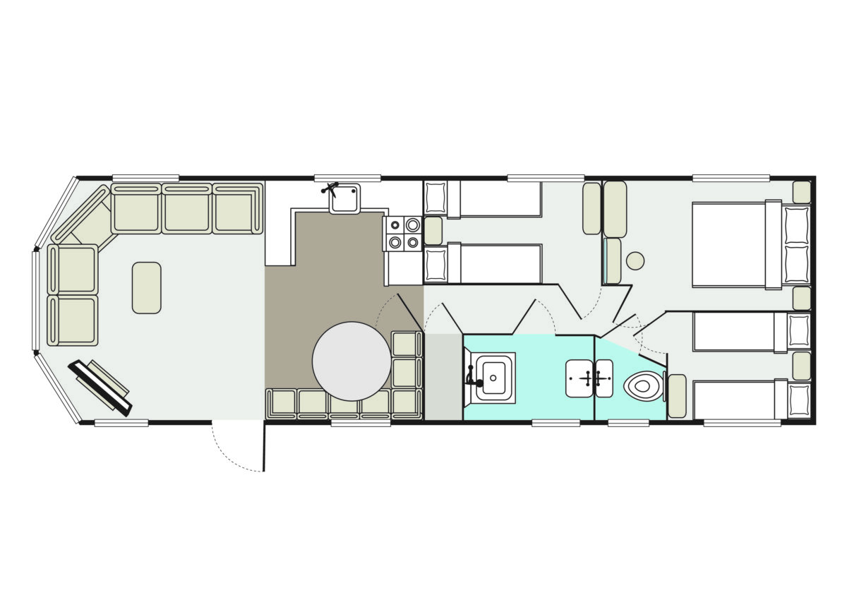 Floorplan for Welcome Family Holiday Park Blue Reef Caravan