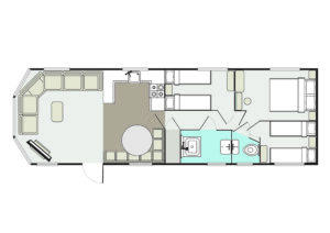 Floorplan for Welcome Family Holiday Park Blue Reef Caravan