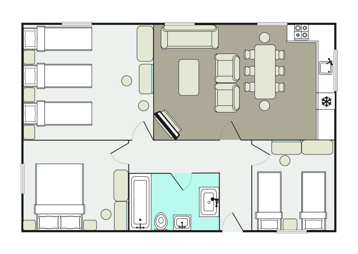 Floorplan for Starsurfer at Welcome Family Holiday Park