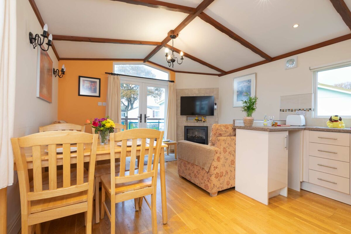 Spacious living area in the Casafina lodge in Welcome Family Holiday Park