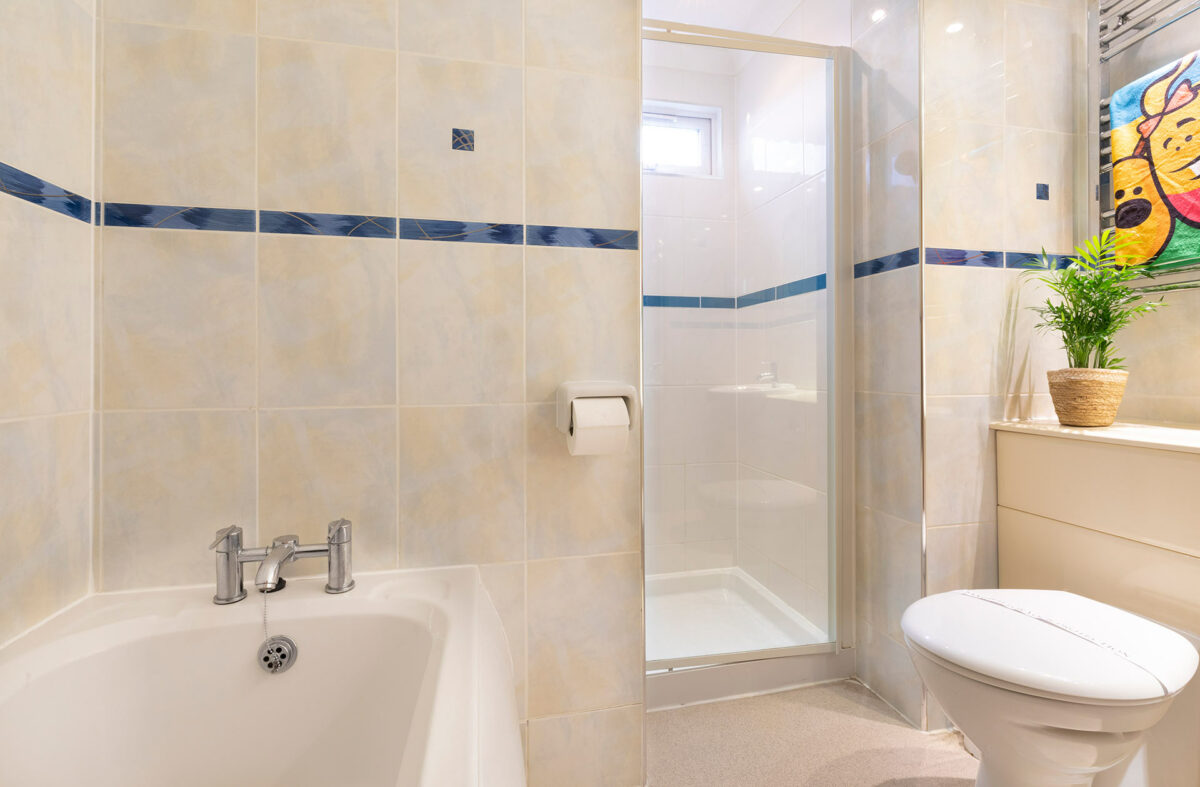 Spacious shower in the Casita lodge at Welcome Family Holiday Park