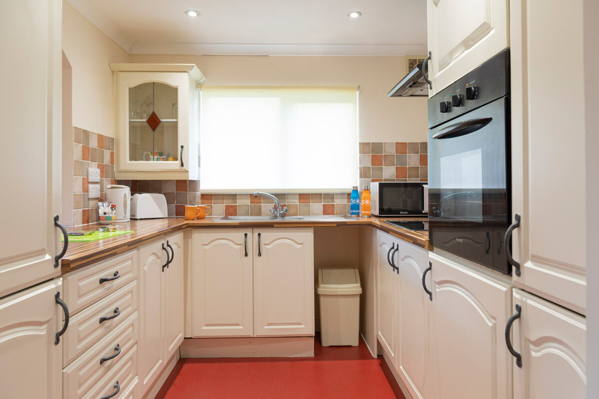 Spacious kitchen in the Casita lodge at Welcome Family Holiday Park