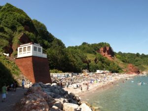 Oddicombe Beach in Babbacombe, Torquay