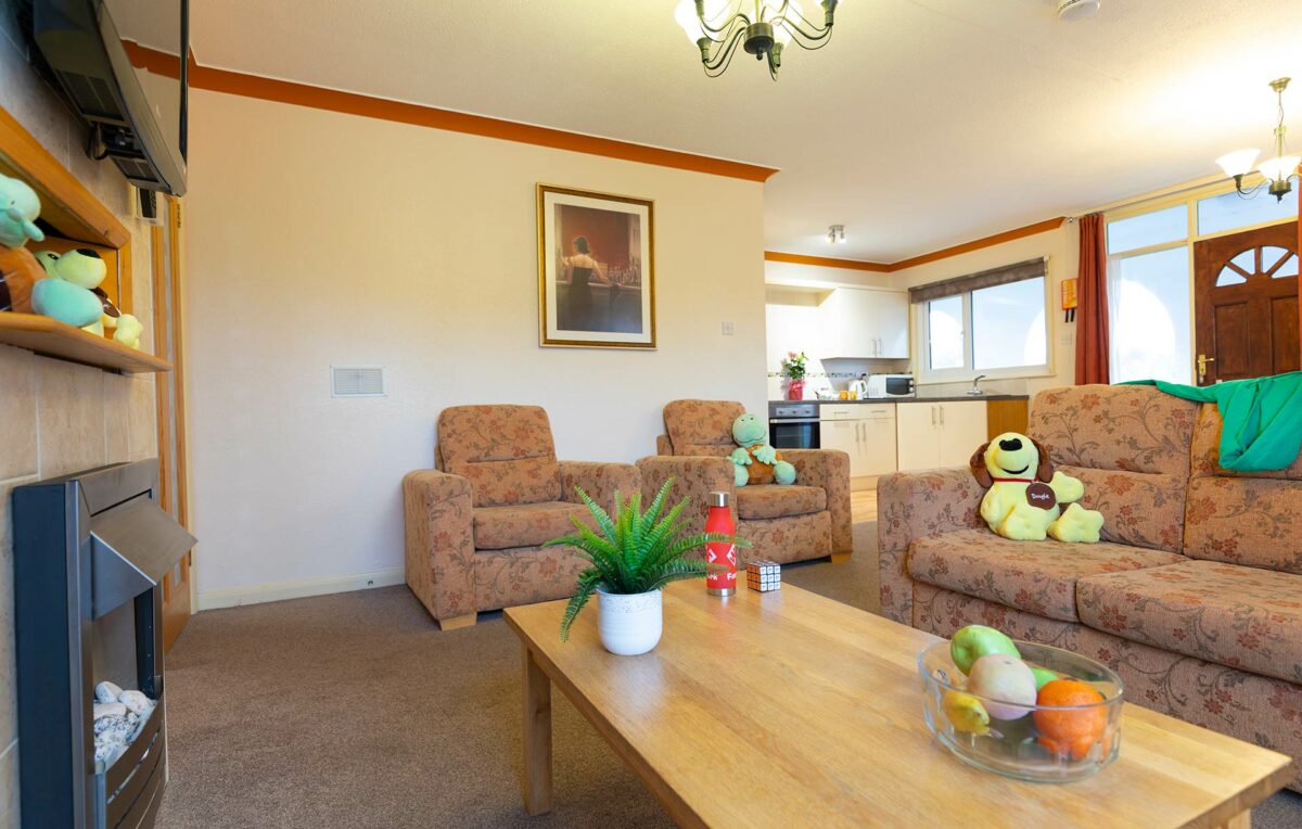 Living area in the Arriba Apartment at Welcome Family Holiday Park