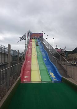 On the slide at Dawlish Warren