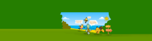 Out and about character banner