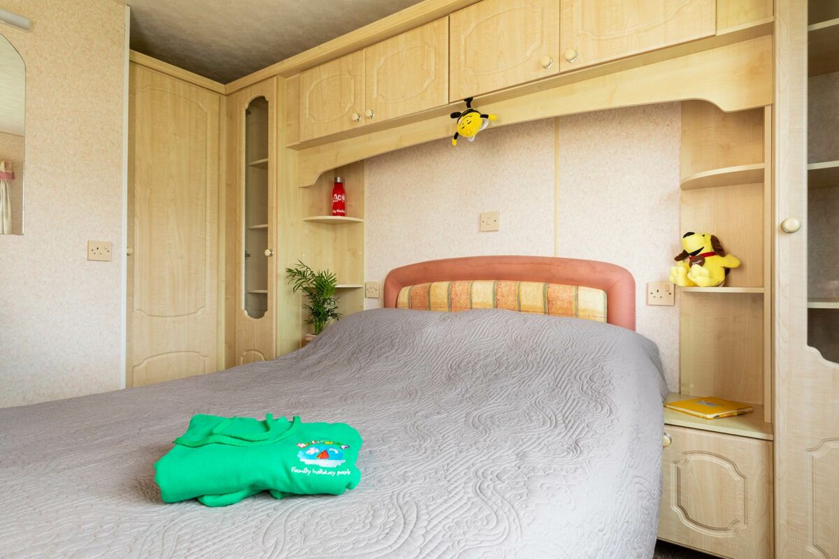 Double bedroom in the Moonlight caravan at Welcome Family Holiday Park