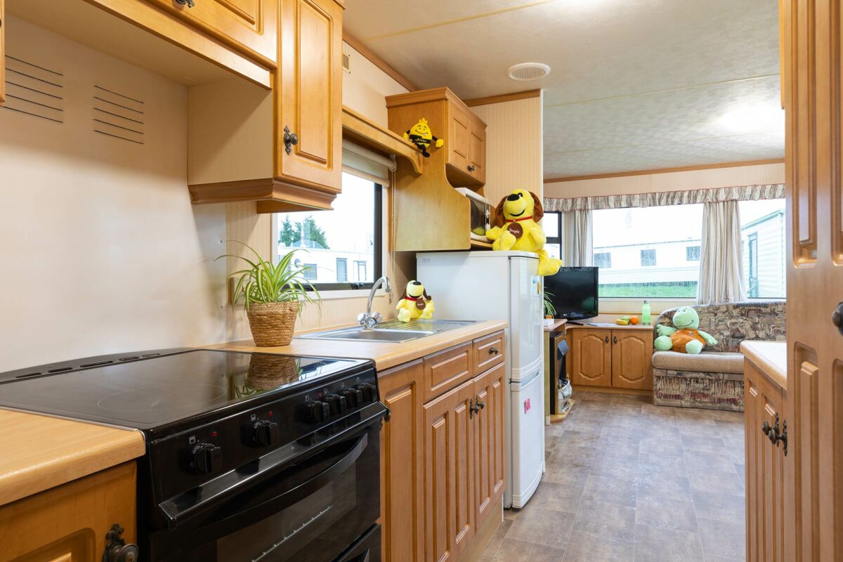 Lovely kitchen area in the Moonlight caravan at Welcome Family Holiday Park