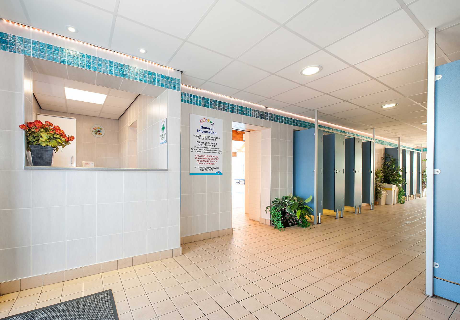 Welcome swimming pool foyer